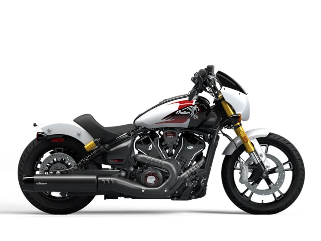 2025 Indian Motorcycles 101 Scout® Ghost White Metallic with Graphics 