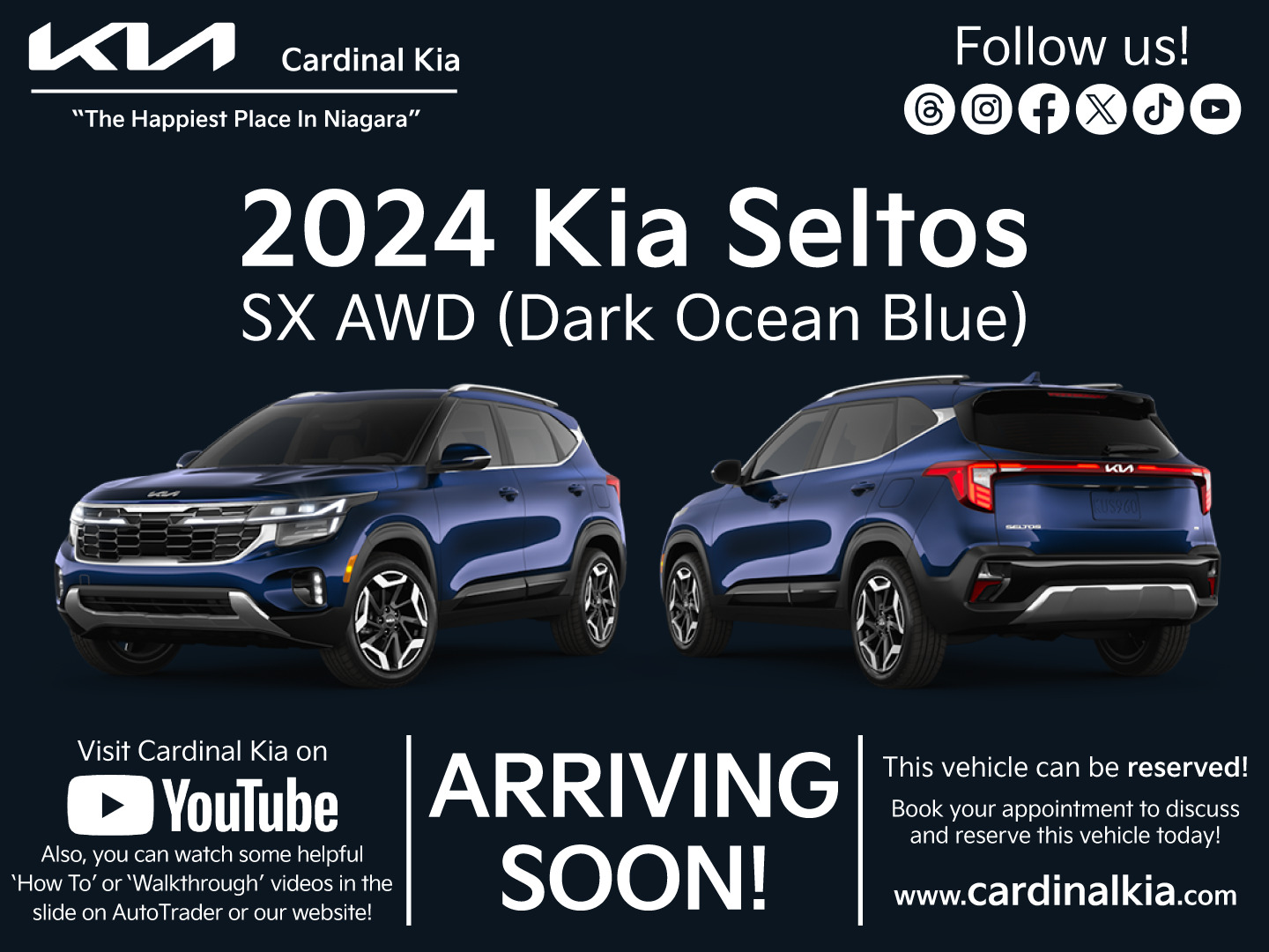 2024 Kia Seltos SX AWD w/ Black Interior