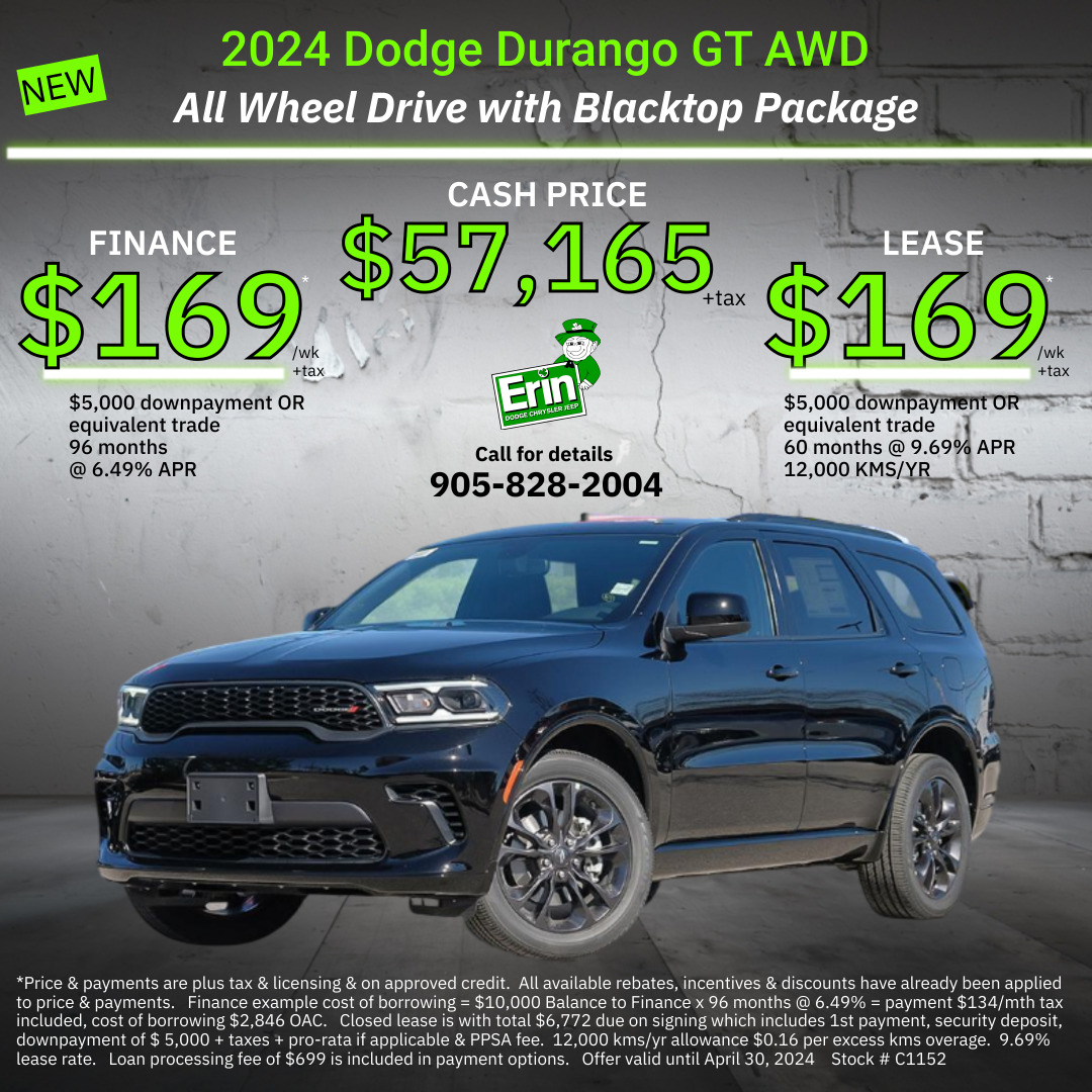 2024 Dodge Durango GT AWD | BLACKTOP PACKAGE | JUST ARRIVED !