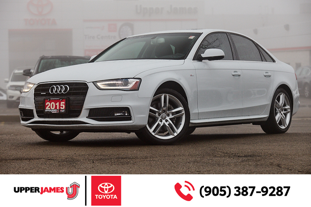 2015 Audi A4 ONLY 92423, White On Black Leather, Sunroof, Navig