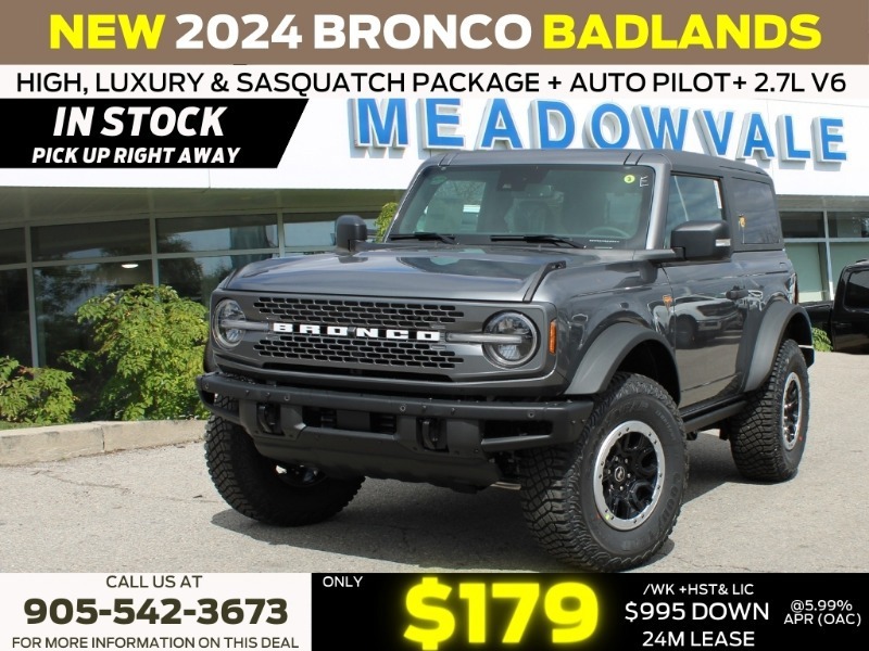 2024 Ford Bronco Badlands - AUTO PILOT  360 CAM  LEATHER  2.7L V6
