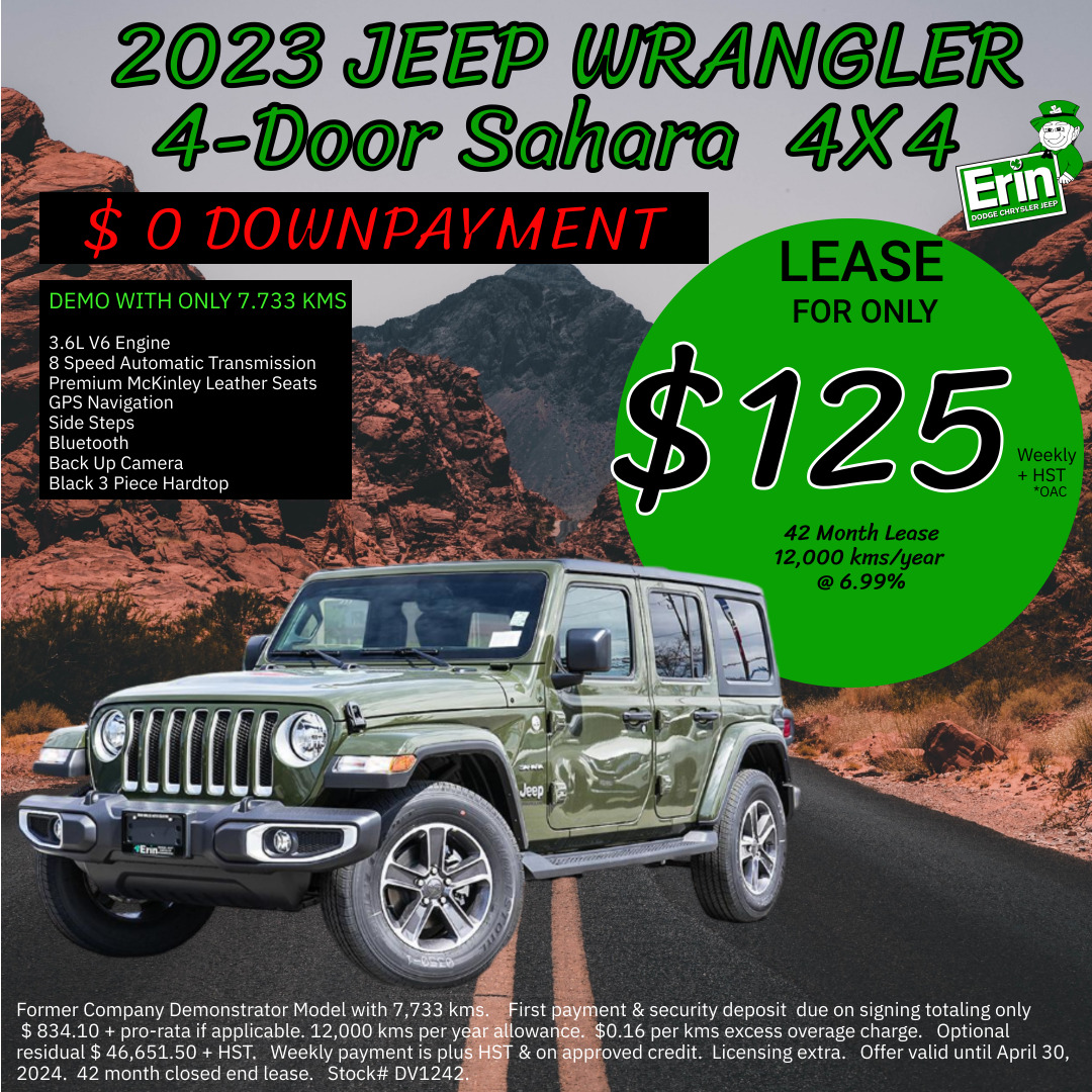 2023 Jeep Wrangler SAHARA 4X4 | PREMIUM MCKINLEY SEATS | 3.6L V6 