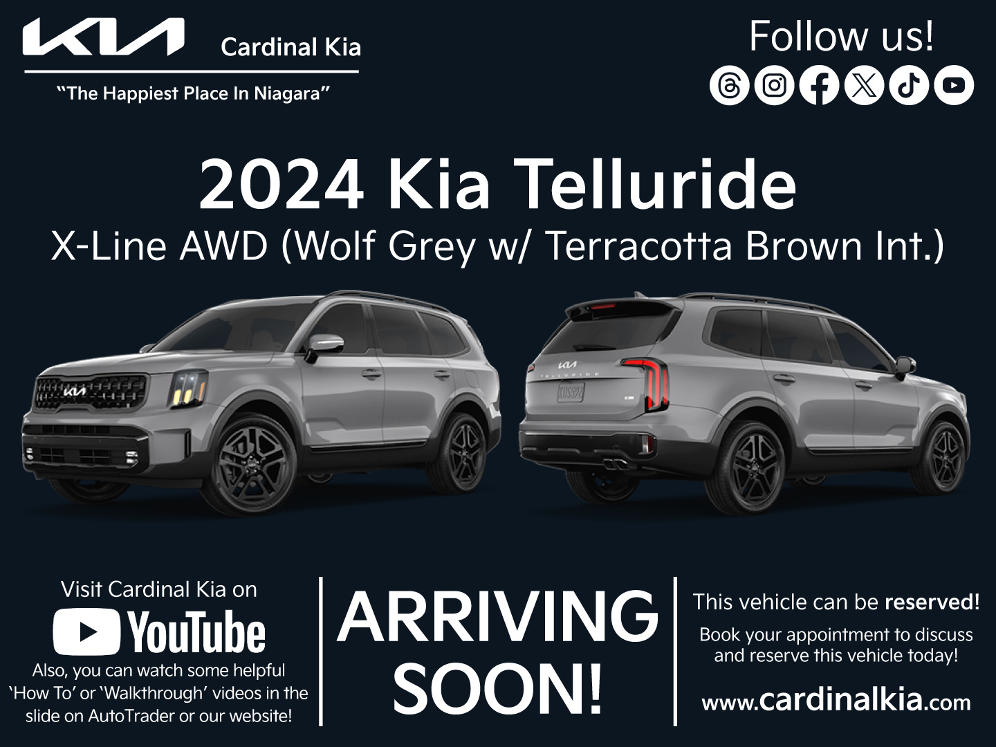 2024 Kia Telluride X-Line AWD w/ Terracotta Brown Interior