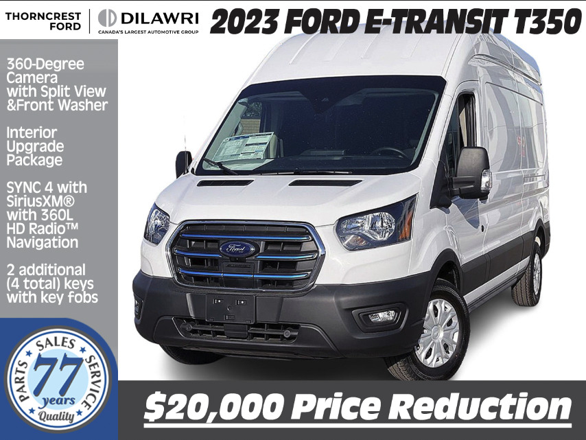 2023 Ford E-Transit Cargo Van SLIDING PASS 148 EV | Heavy-Duty Cargo Flooring | 