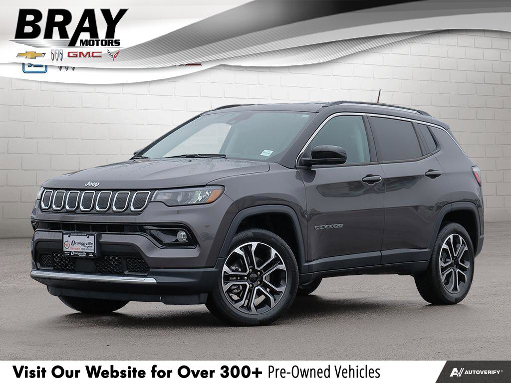 2022 Jeep Compass LimitedLIMITED, 4X4, HTD LEATHER, COMPANY CAR, LOW