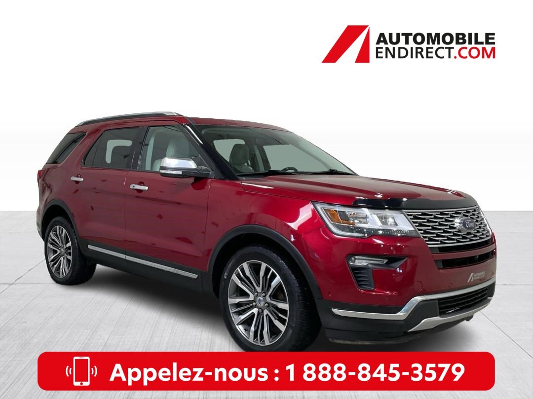2018 Ford Explorer Platinum AWD Mags 6 Places Cuir Toit GPS