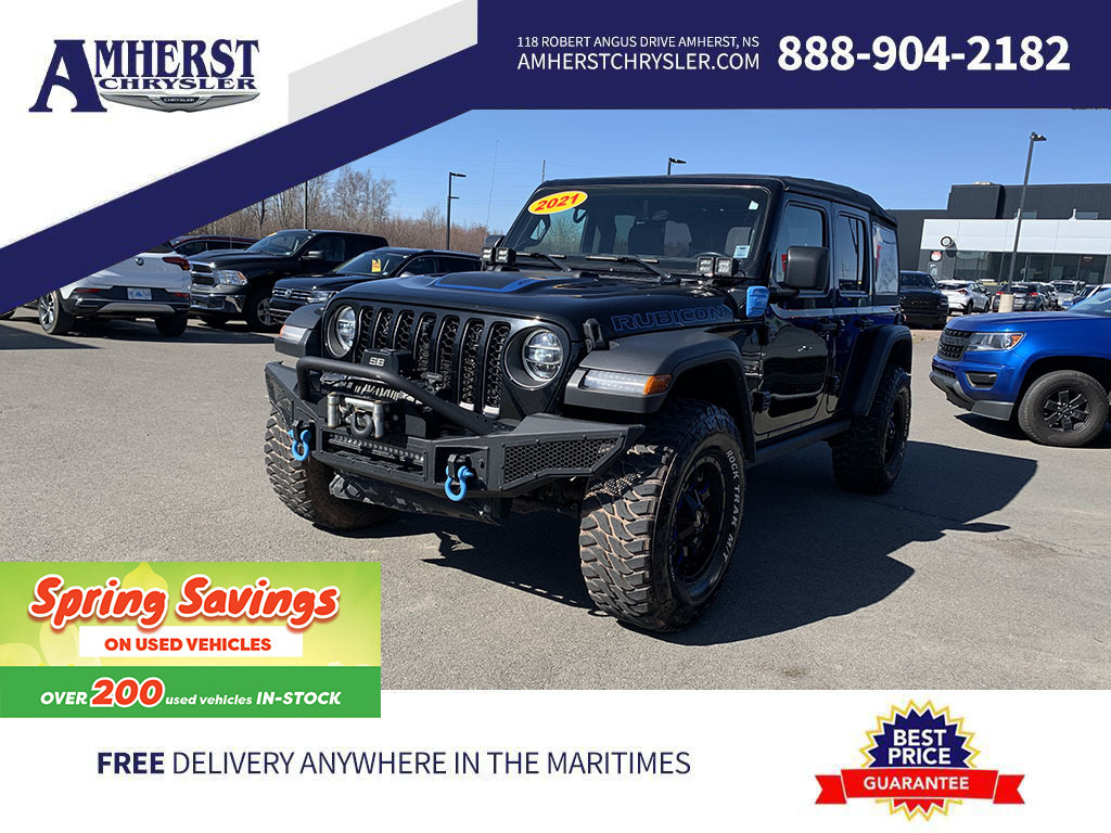 2021 Jeep Wrangler 4xe Rubicon $444bw Soft Top, Upgraded Rims, Winch