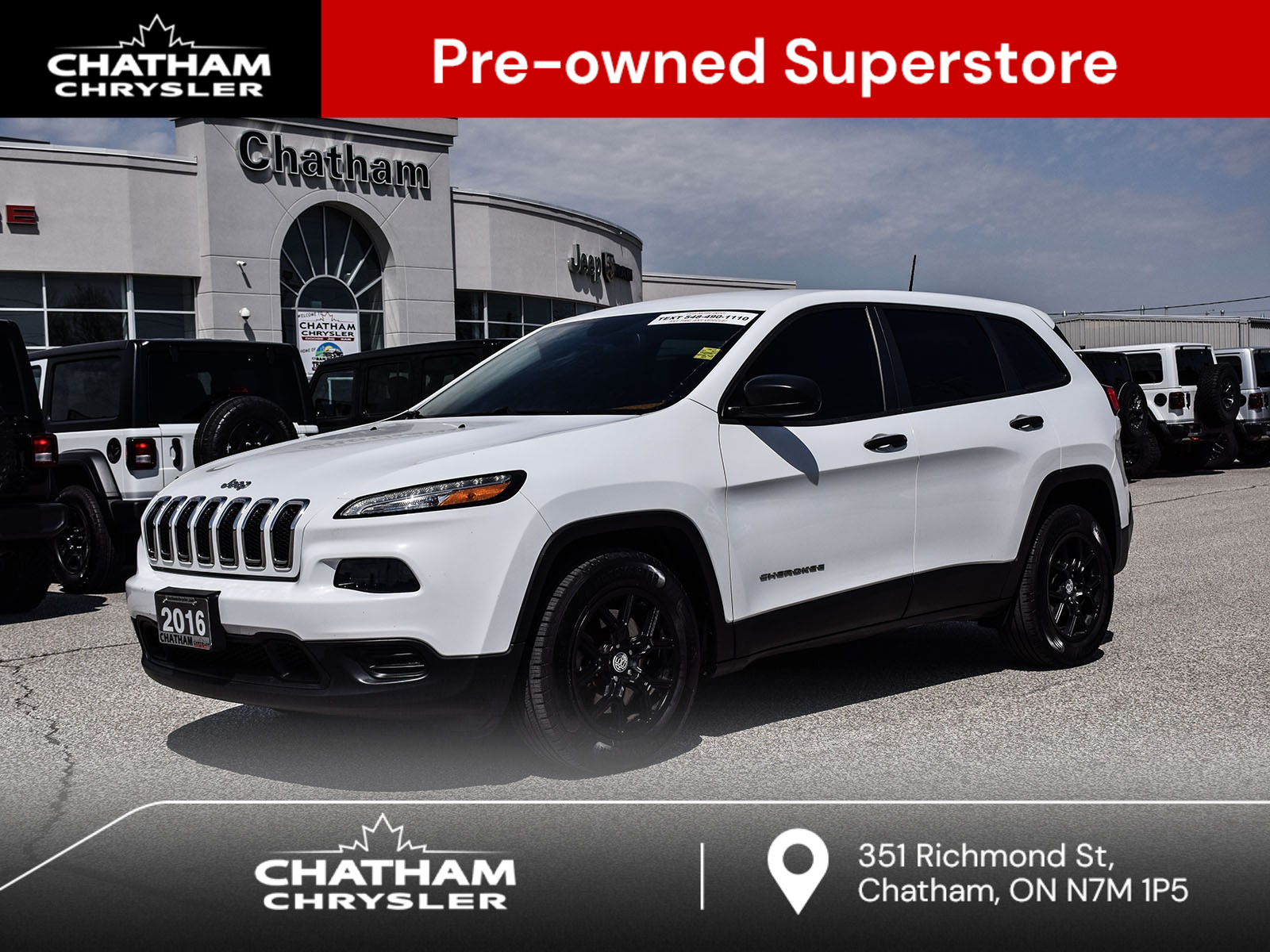 2016 Jeep Cherokee SPORT COLD WEATHER GROUP ONE OWNER
