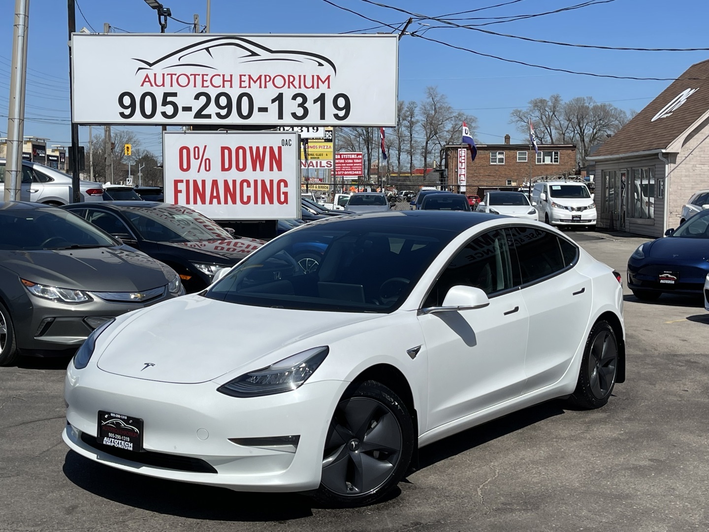 2019 Tesla Model 3 LONG RANGE AWD PEARL WHITE / Autopilot / Leather /