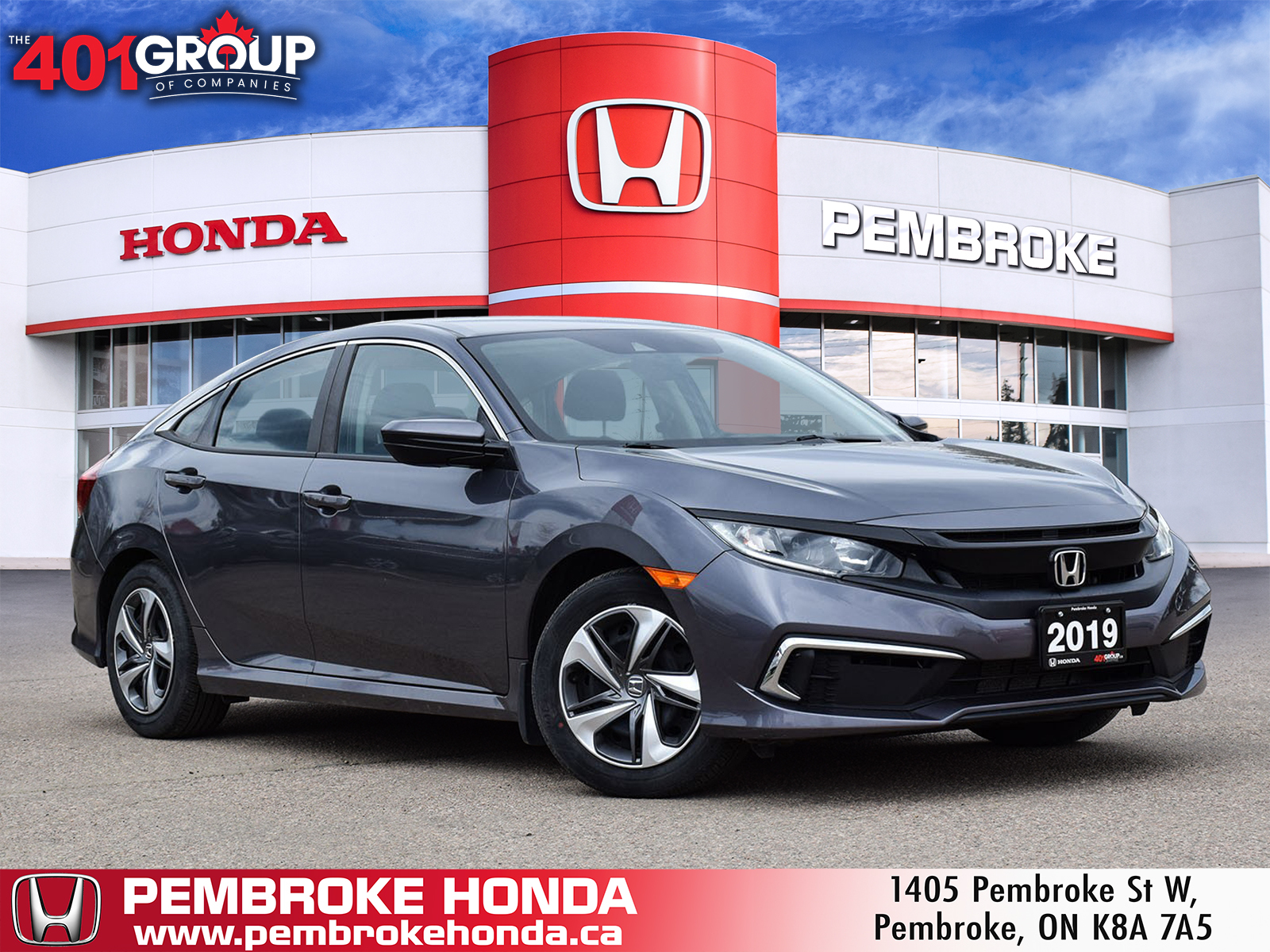 2019 Honda Civic Sedan LX 6-Spd | CarPlay/Auto | HondaSense | Heated Seat