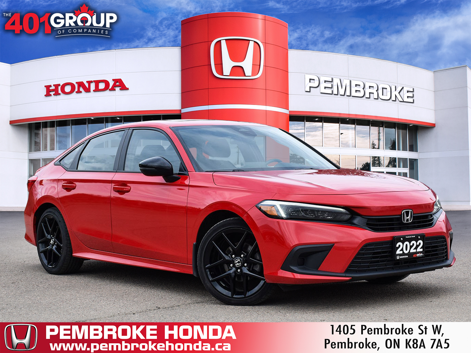 2022 Honda Civic Sedan Sport | Heated Seat/Steer | CarPlay/Auto | Sunroof