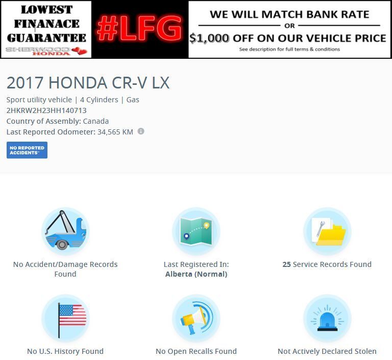 2017 Honda CR-V 4WD LX | REMOTE START | HONDA SENSE | HEATED SEATS