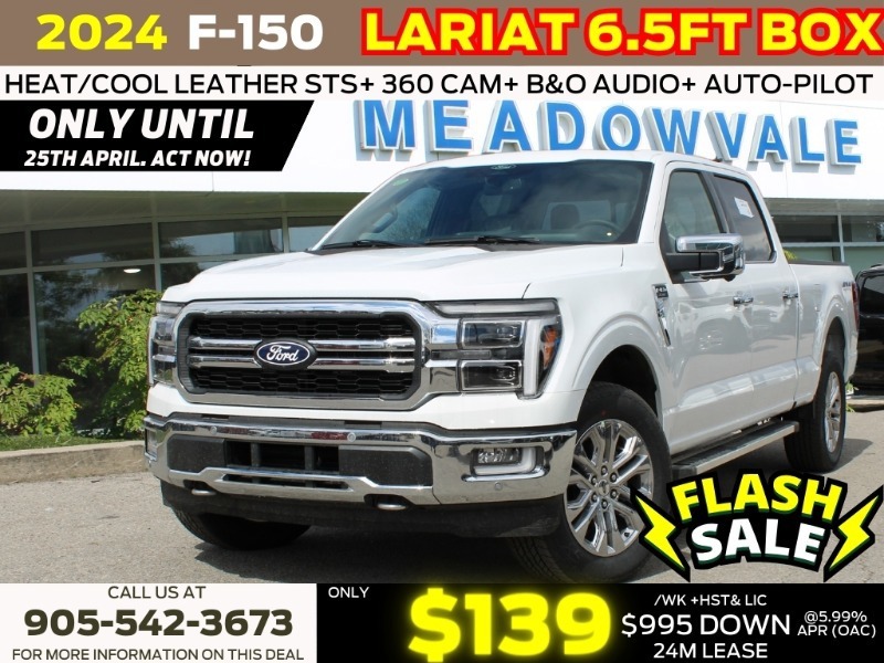 2024 Ford F-150 LARIAT - 6.5FT BOX  3.5L  LEATHER  20 WHEELS  BLUE