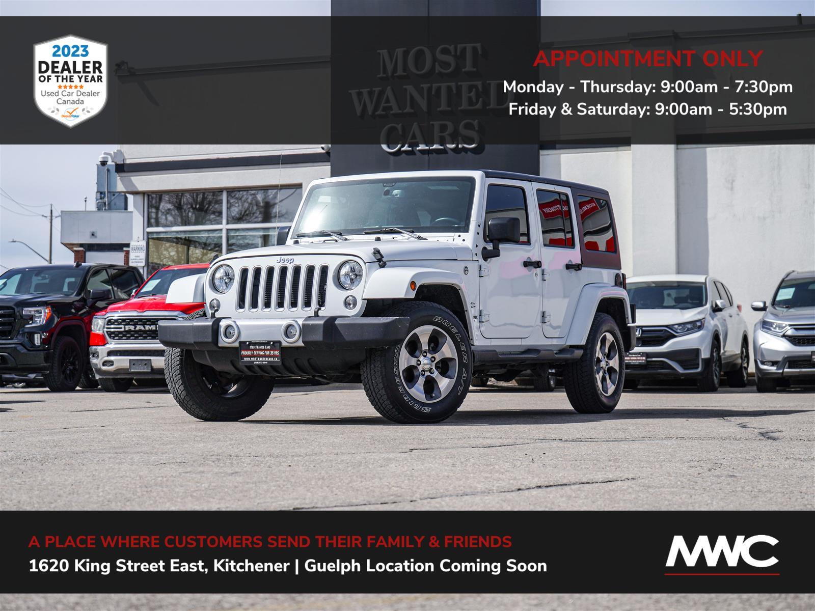 2018 Jeep Wrangler 3.6L 4X4 | SAHARA | IN GUELPH, BY APPT. ONLY