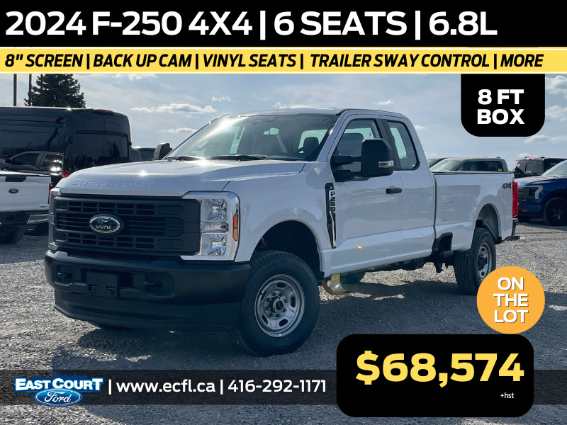 2024 Ford F-250 8 Ft Box | 8" Screen | 6 Seats | More