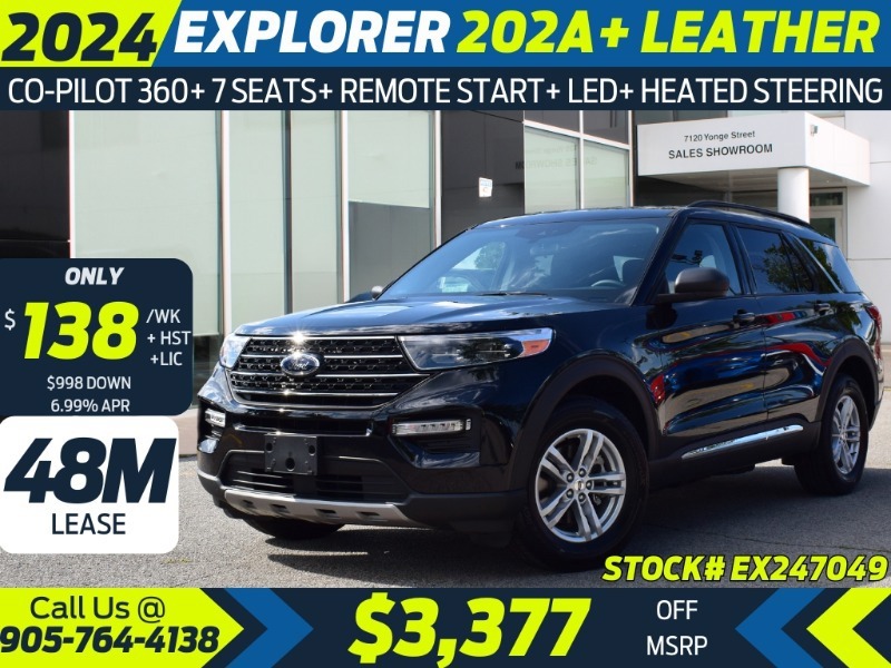 2024 Ford Explorer XLT - 202A HIGH PCK  LEATHER  REMOTE START  7 SEAT