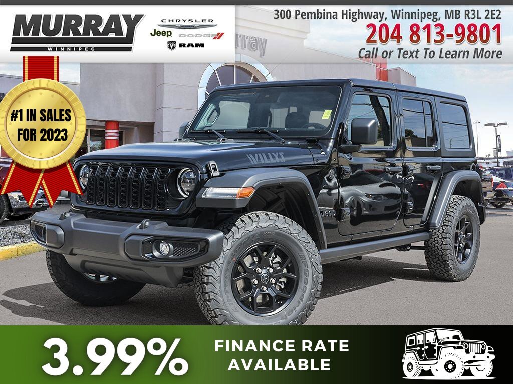 2024 Jeep Wrangler Willys 4 Door 4x4 **$307BW + Taxes Lease Special**