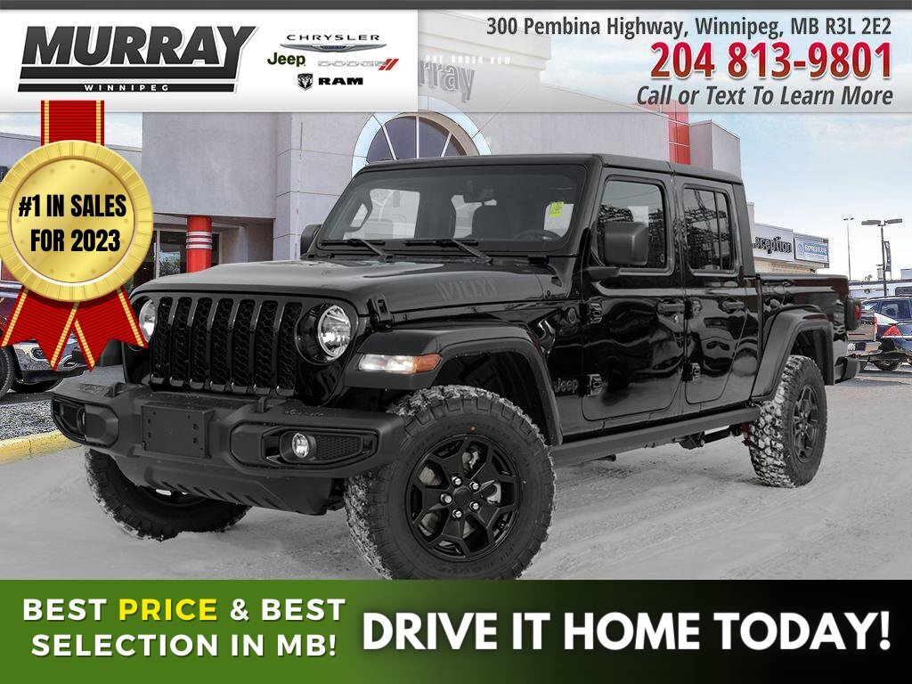 2023 Jeep Gladiator Willys 4x4**$304 B/W+TAXES LEASE SPECIAL