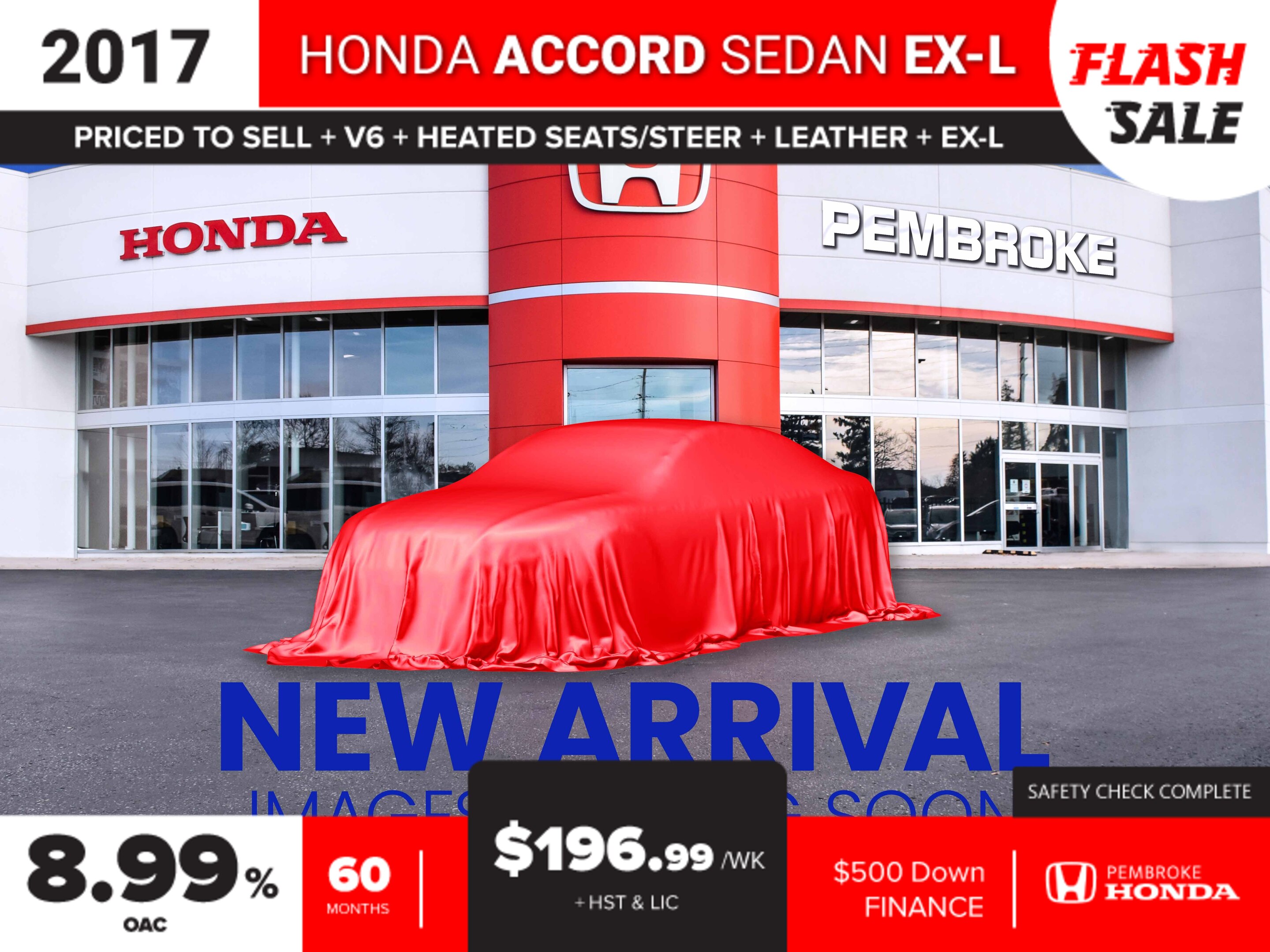 2017 Honda Accord Sedan EX-L | HondaSense | Lthr | Heat Seat/Steer|CarPlay