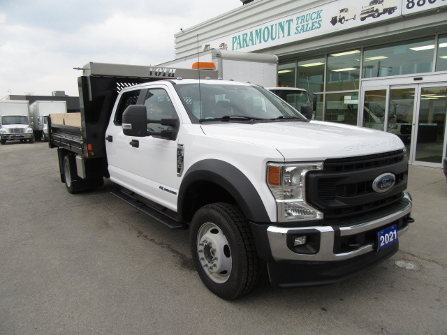 2021 Ford F-550 DIESEL CREW 4X4 WITH 12 FT STEEL DUMP / 4 IN STOCK