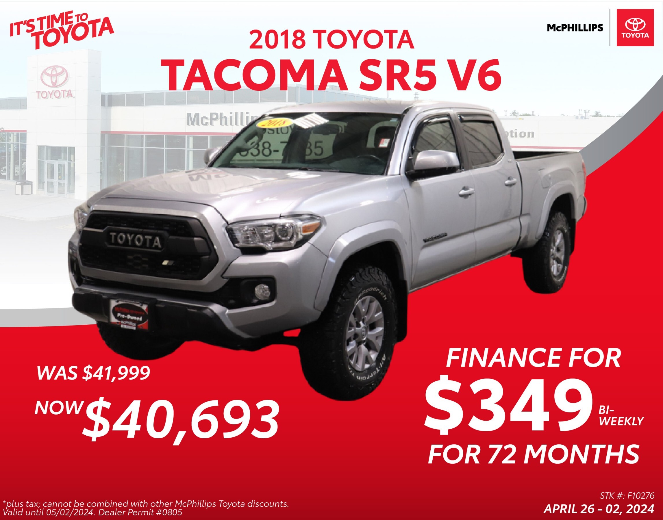 2018 Toyota Tacoma 4X4 | V6 | HTD SEATS | CLOTH | PARKING CAMERA