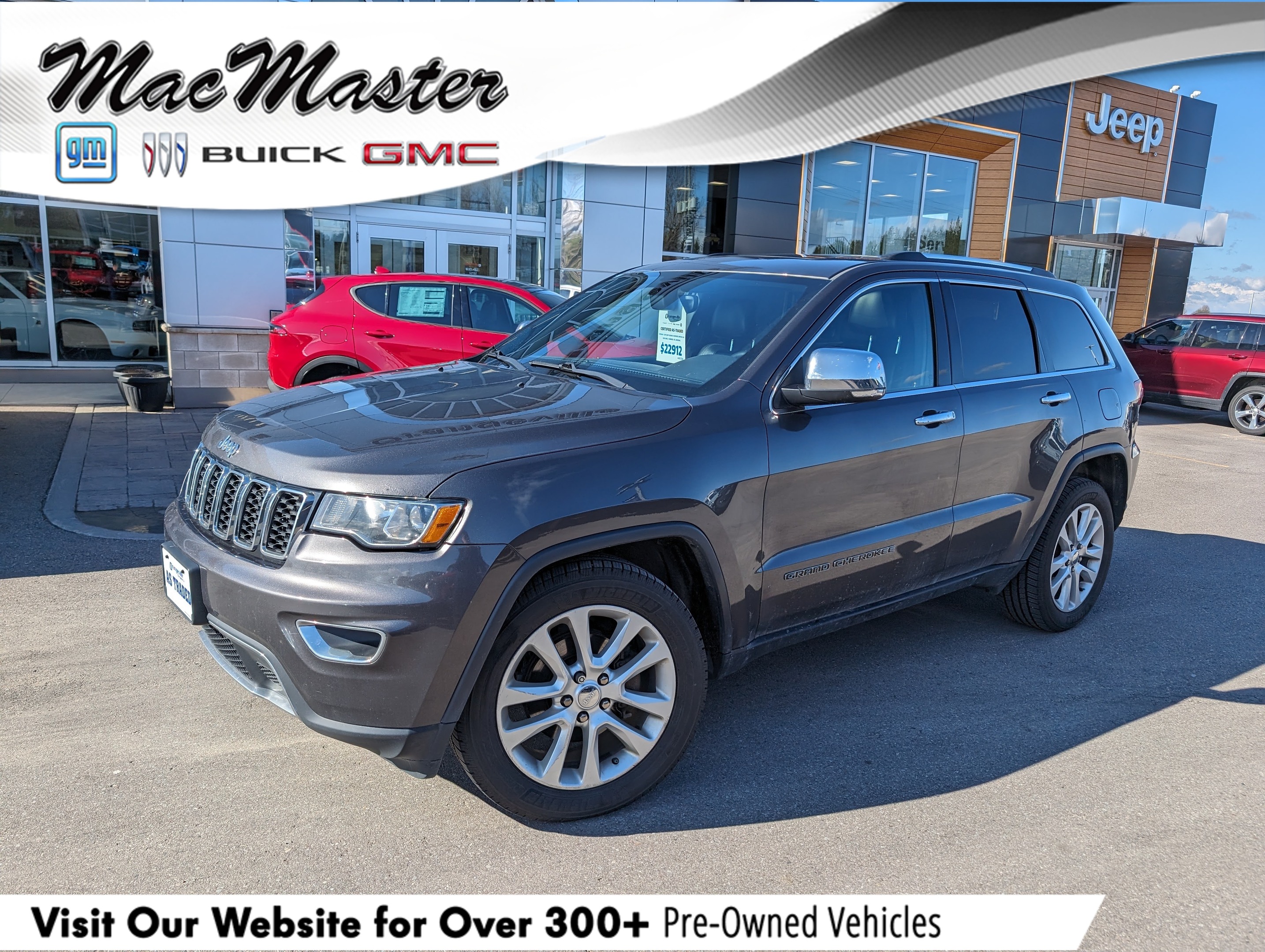 2017 Jeep Grand Cherokee LIMITED 4X4, NAV, ROOF, HTD LEATHER, CERTIFIED!