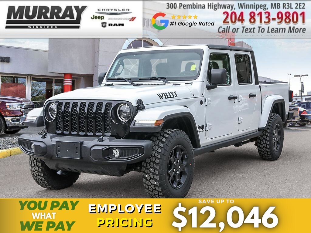 2023 Jeep Gladiator Willys 4x4**$313 B/W+TAXES LEASE SPECIAL