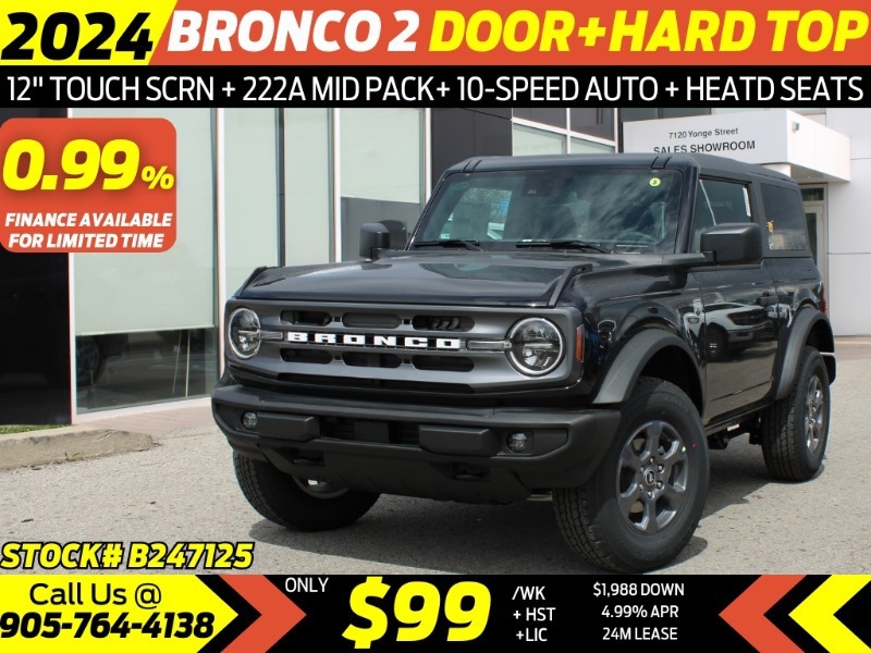 2024 Ford Bronco Big Bend - 12 TOUCH SCREEN  DUAL ZONE AC  REMOTE S