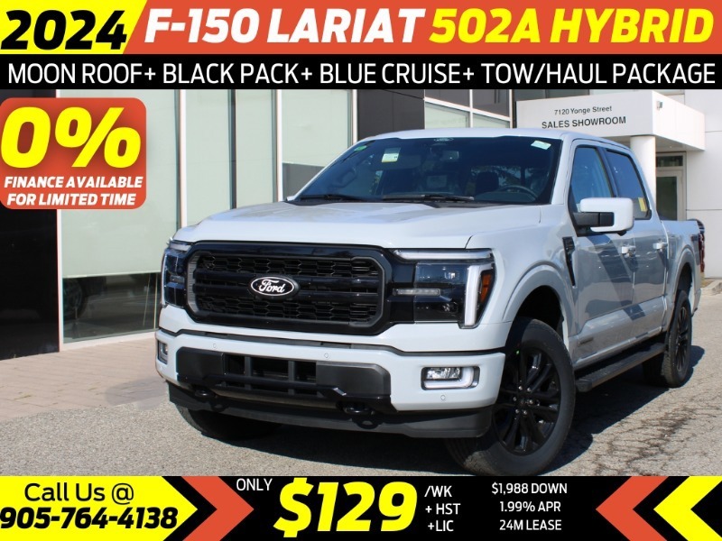 2024 Ford F-150 LARIAT - 502A BLACK PACK  PANORAMIC ROOF  HEAD UP 