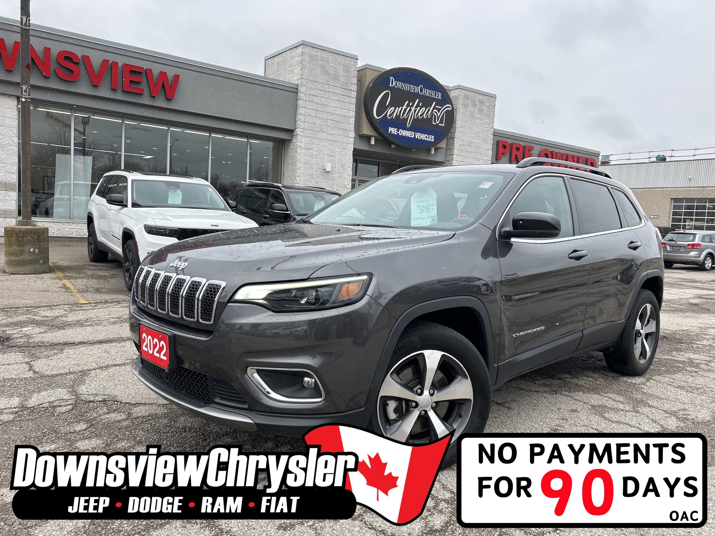 2022 Jeep Cherokee Limited 4x4 w/Leather, Adaptive Cruise, ParkAssist