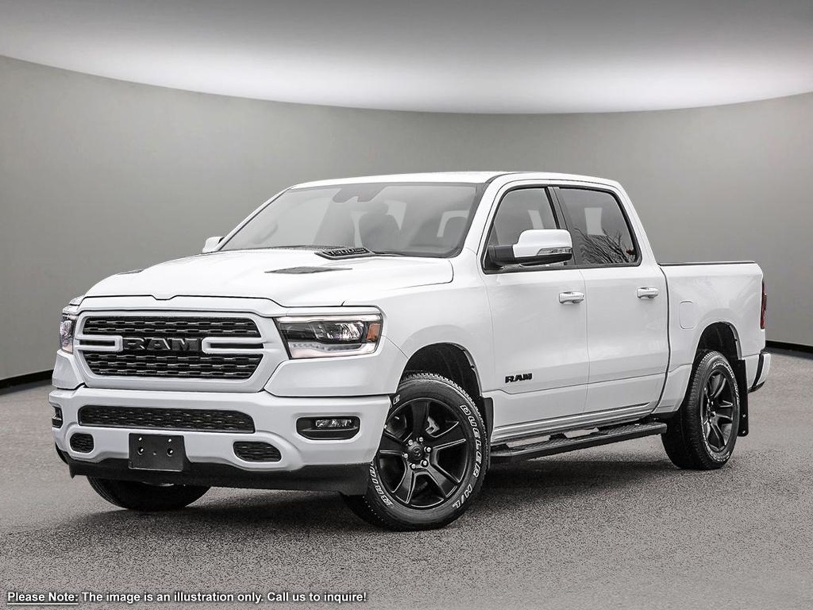 2023 Ram 1500 SPORT IN BRIGHT WHITE EQUIPPED WITH A 5.7L HEMI V8