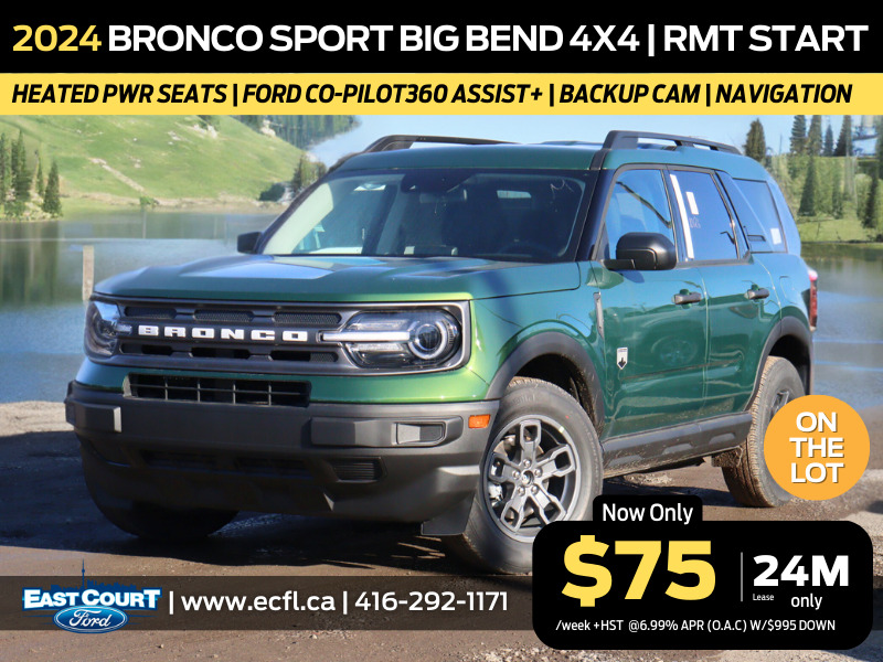 2024 Ford Bronco Sport Big Bend |4x4 | Heated Seats | Lane keep Sys
