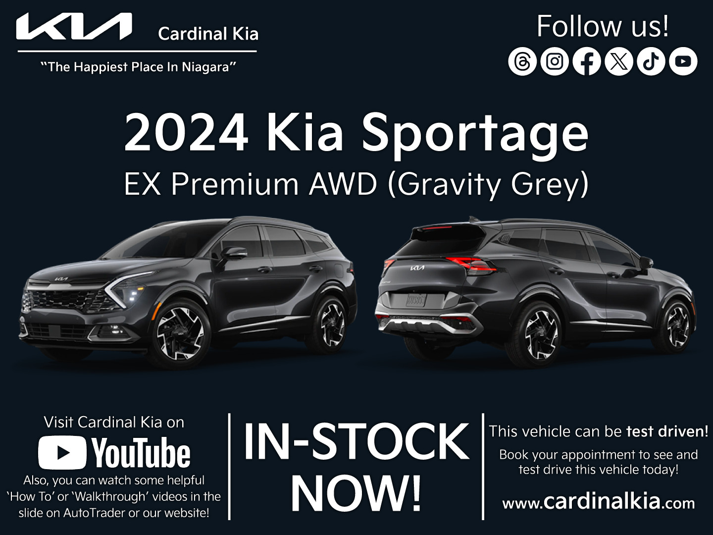 2024 Kia Sportage EX Premium AWD w/ Black Interior