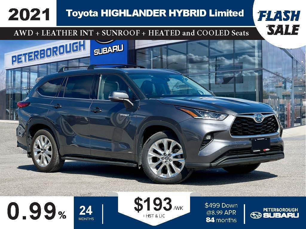 2021 Toyota Highlander Hybrid Limited AWD | Heat/Vent Seats | Nav | Lthr