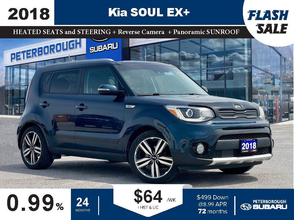 2018 Kia Soul EX+ | CarPlay/Auto | Heated Seats/Steer | Rear Cam
