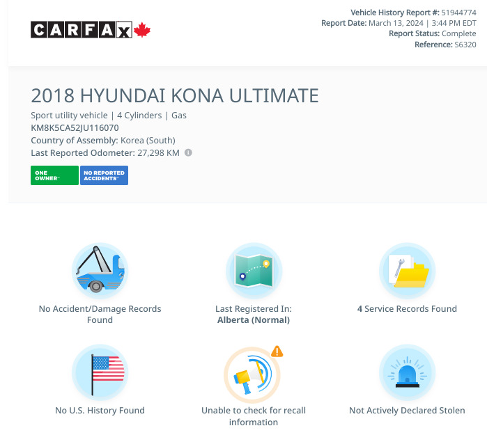 2018 Hyundai Kona 1.6T Ultimate AWD | 3M | SAFETY SENSE | LEATHER