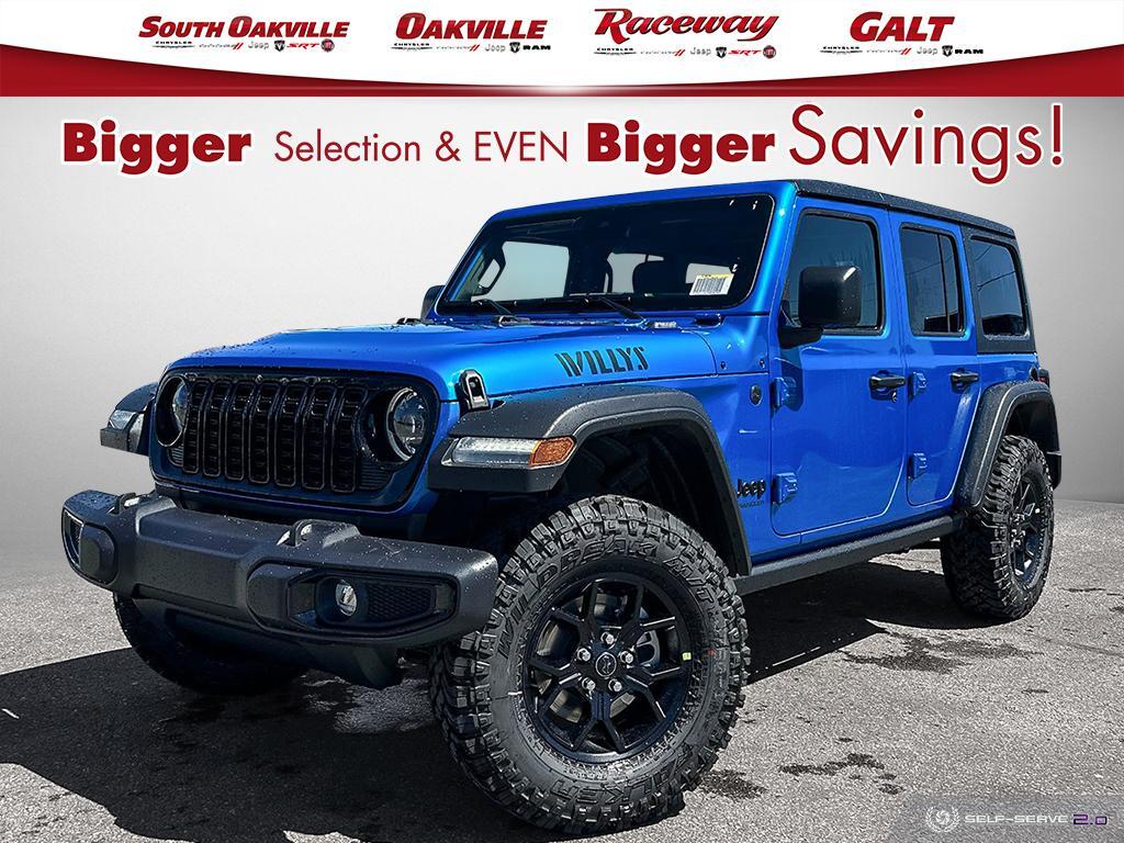 2024 Jeep Wrangler WILLYS | 4-DOOR | HYDRO BLUE | V6 | 4X4 | CARPLAY 