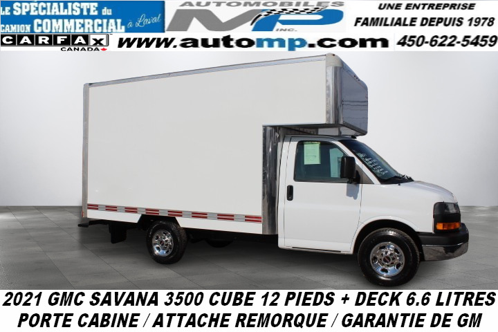 2021 GMC Savana Cargo Van CUBE 12 PIEDS + DECK 6.6 LITRES ROUE SIMPLE