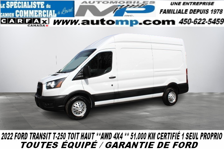 2022 Ford Transit Cargo Van T-250 TOIT HAUT 148 ** AWD 4X4 ** 51.000 KM 