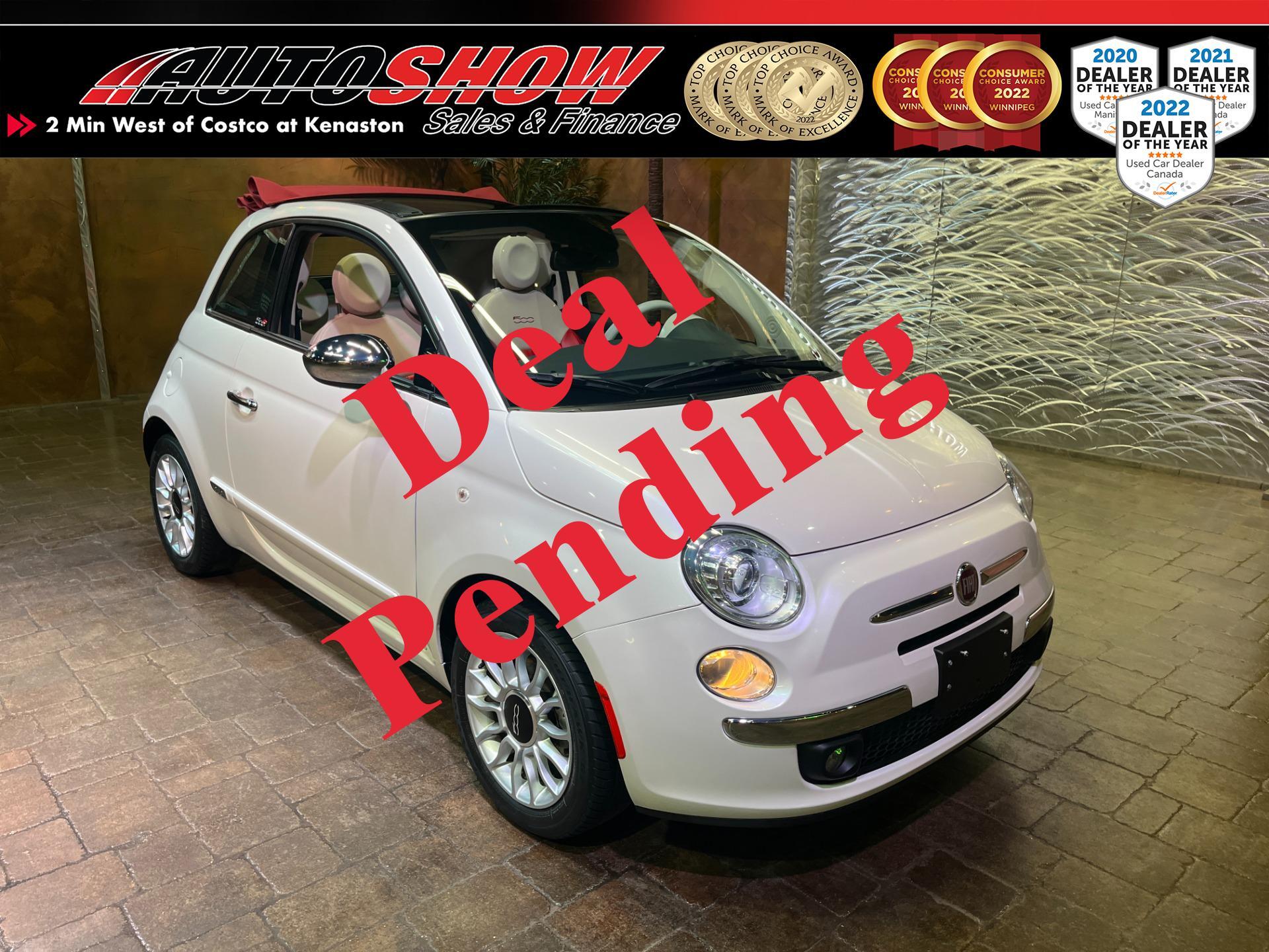 2014 Fiat 500C Lounge Convertible M/T - Red/White Htd Lthr