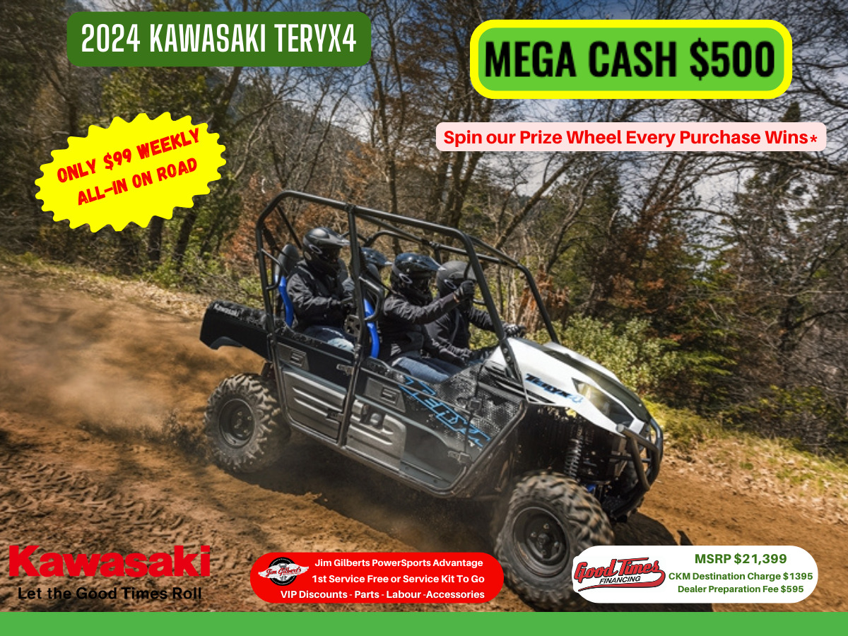 2024 Kawasaki Teryx4 EPS - Only $99 Weekly, All-in On the Trail