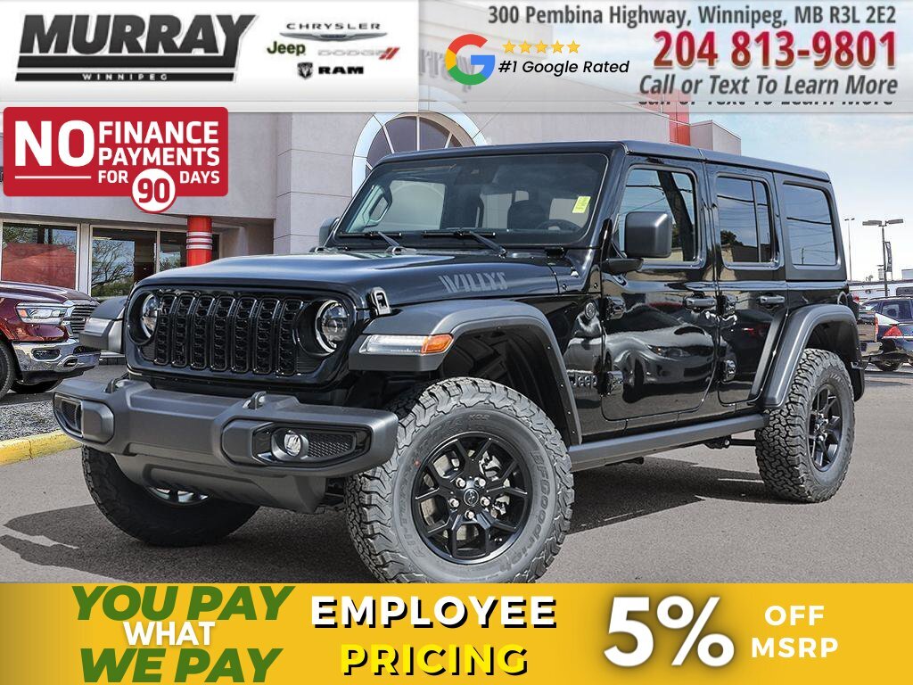 2024 Jeep Wrangler Willys 4 Door 4x4 **$307BW + Taxes Lease Special**