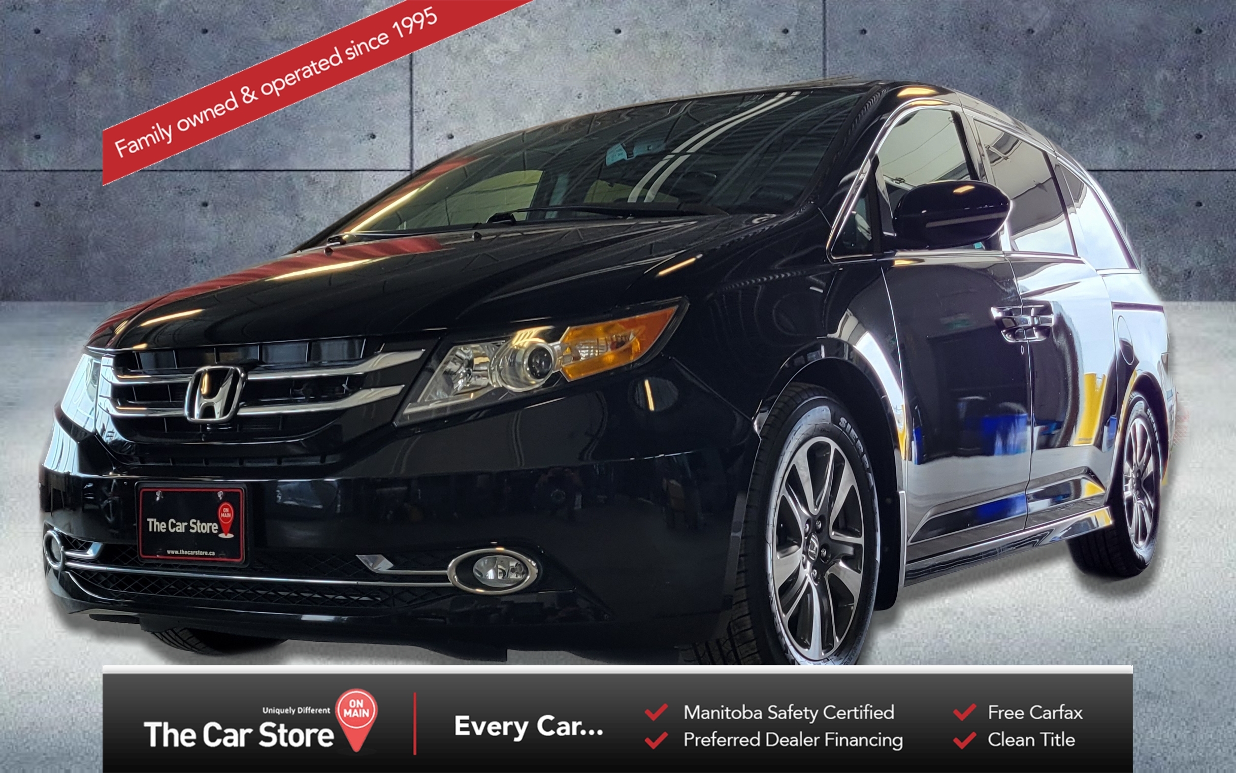 2015 Honda Odyssey Touring w-RES & Navi|Leather/DVD/No Accidents