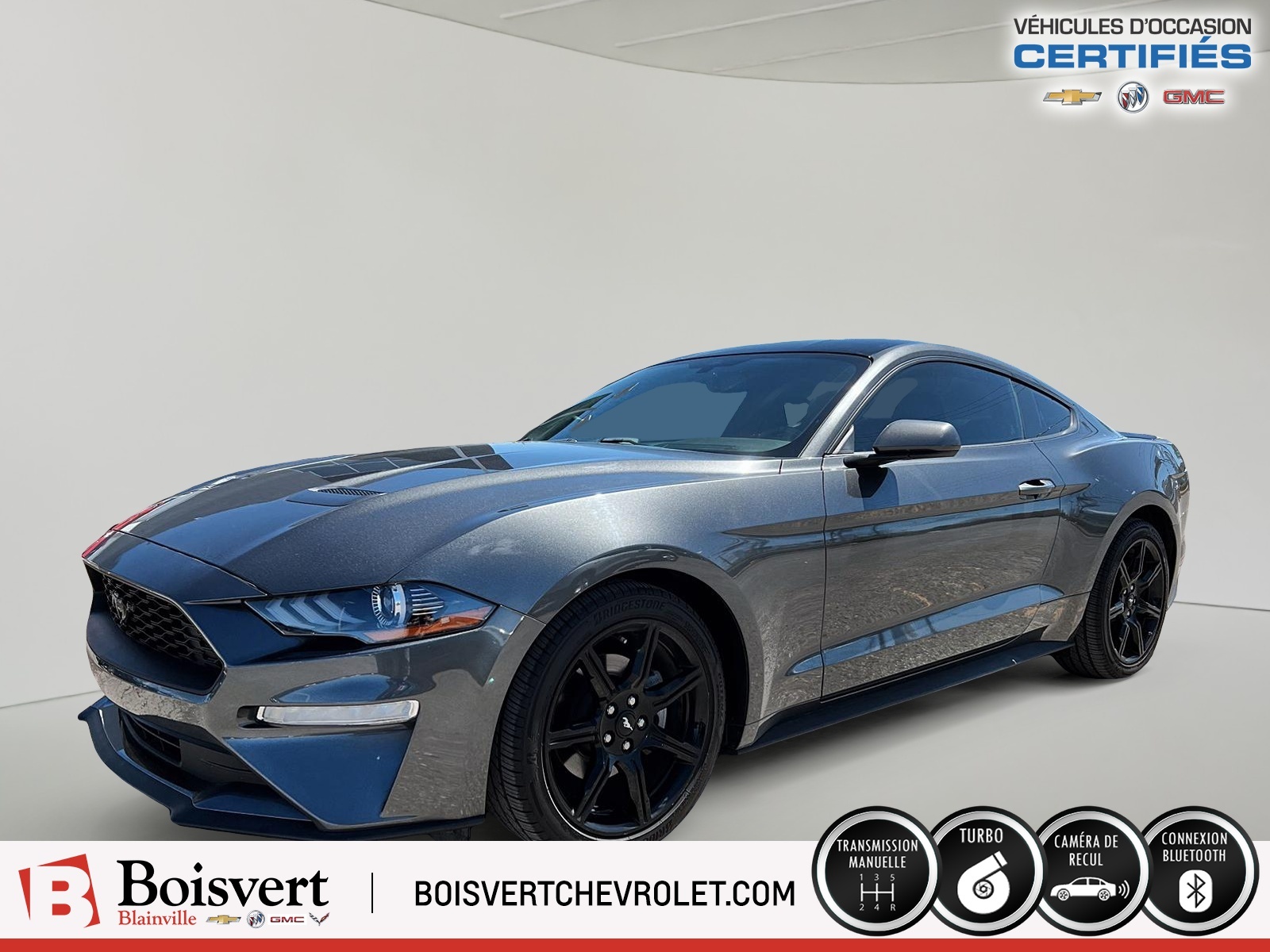 2018 Ford Mustang ECOBOOST/COUPE/MANUELLE/CAMERA/JANTES NOIR/BAS KM