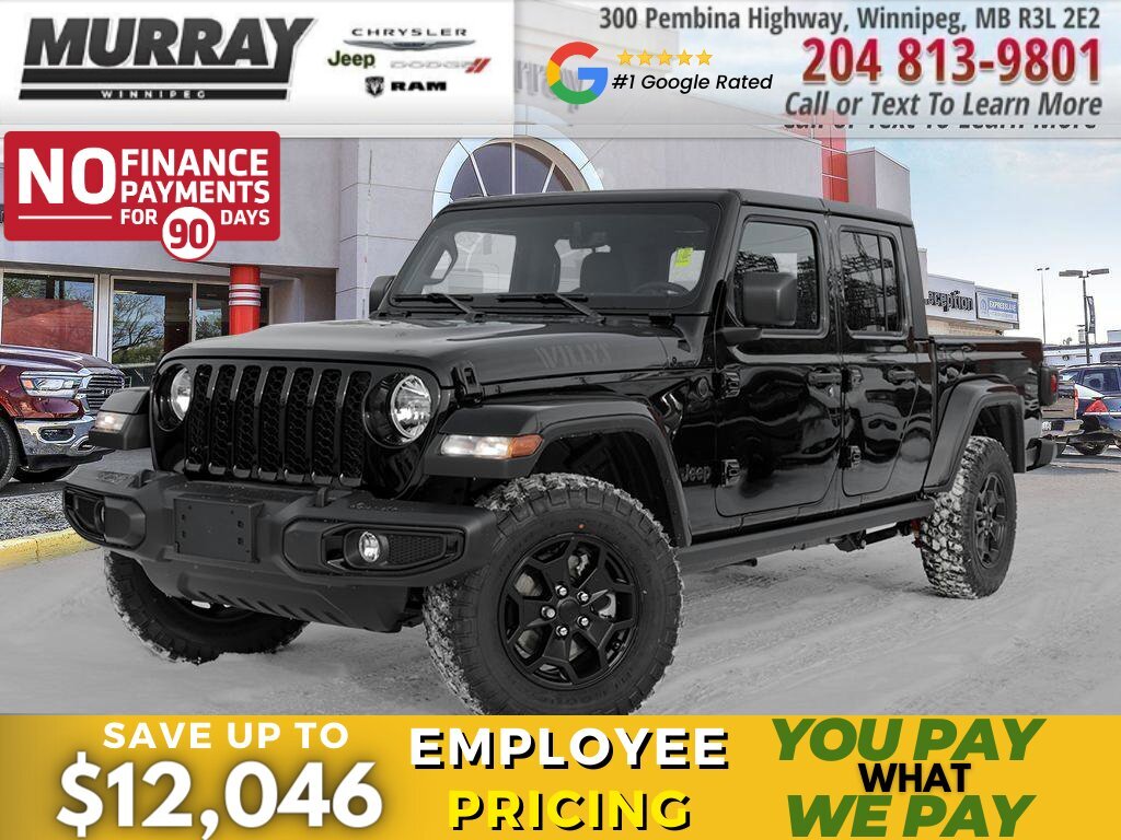 2023 Jeep Gladiator Willys 4x4**$285 B/W+TAXES LEASE SPECIAL