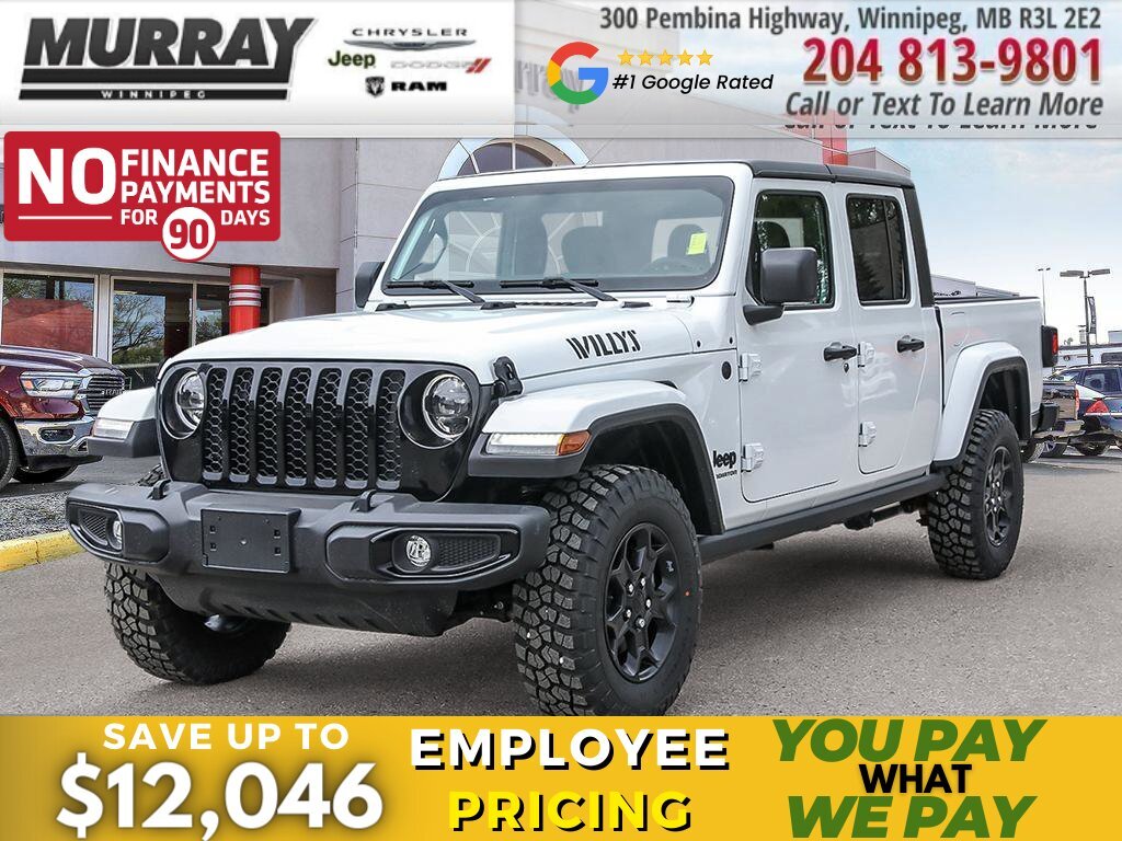 2023 Jeep Gladiator Willys 4x4**$294 B/W+TAXES LEASE SPECIAL