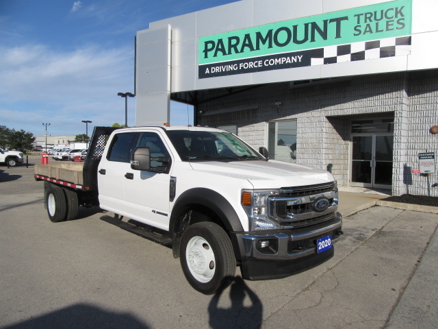 2020 Ford F-550 DIESEL CREW 4X4 WITH 12 FT FLAT DECK/ 2 IN STOCK