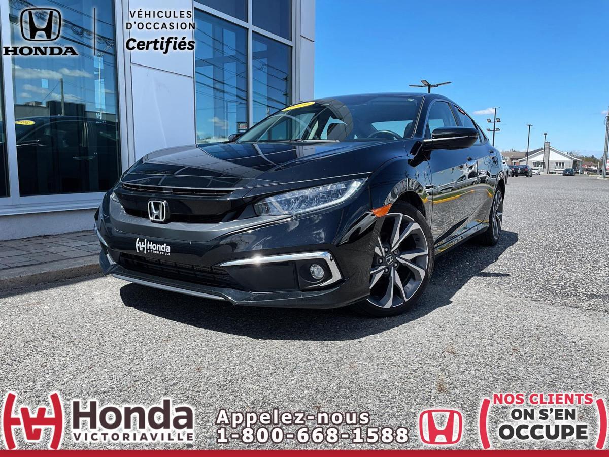 2019 Honda Civic Touring CVT * cuir + volant chauffant + GPS *