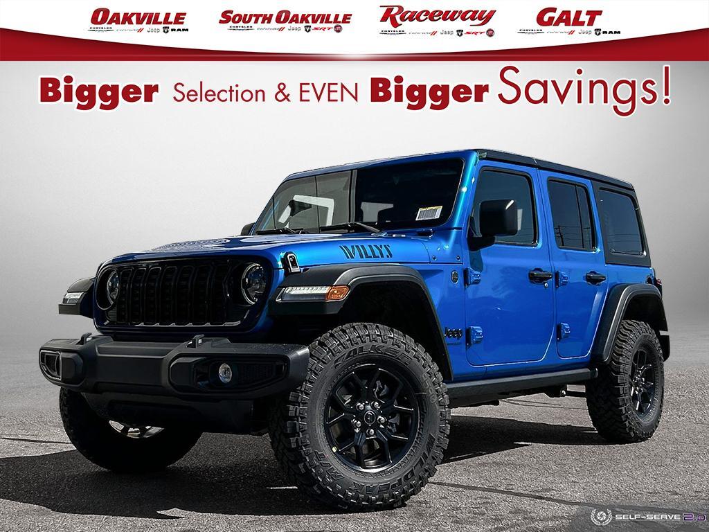 2024 Jeep Wrangler WILLYS | 4-DOOR | V6 | 4X4 | HYDRO BLUE | CARPLAY 