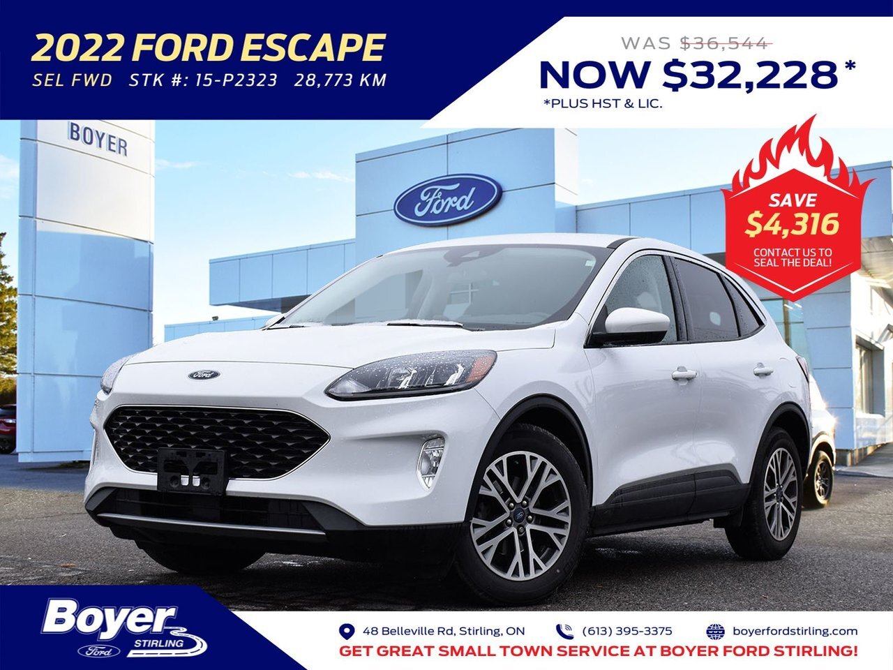 2022 Ford Escape SEL FWD,ONE OWNER,HEATED STEERING! / 